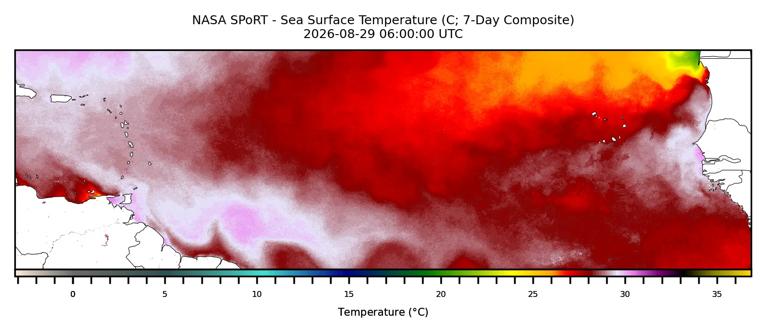 Sea surface temperature analysis for the Atlantic Main Development Region