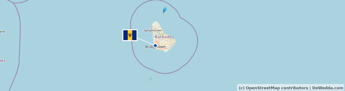 Rain radar around Barbados right now
