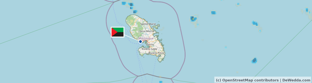 Rain radar around Martinique right now