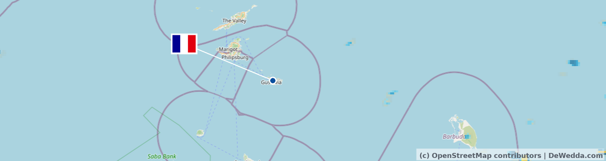 Rain radar around Saint Barthélemy right now