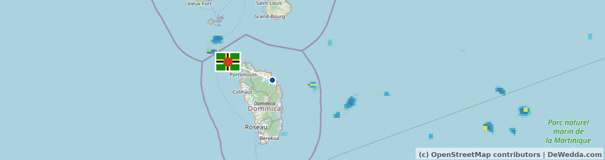 Rain radar around Dominica right now
