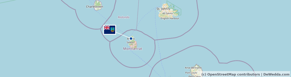 Rain radar around Montserrat right now