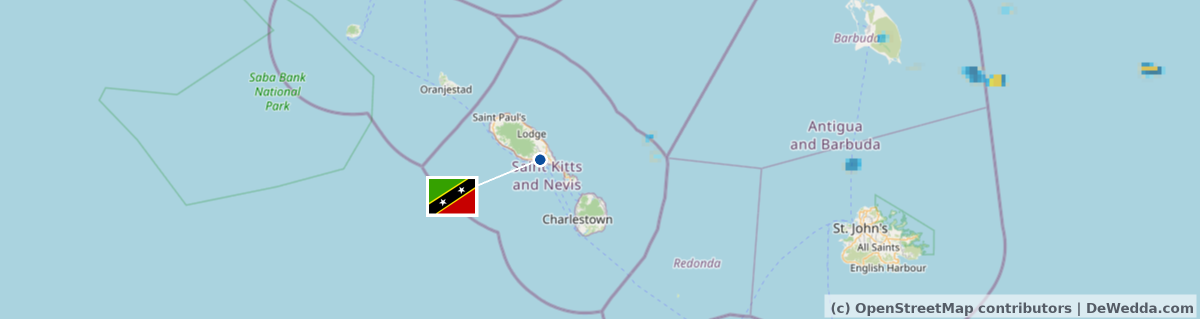 Rain radar around Saint Kitts and Nevis right now