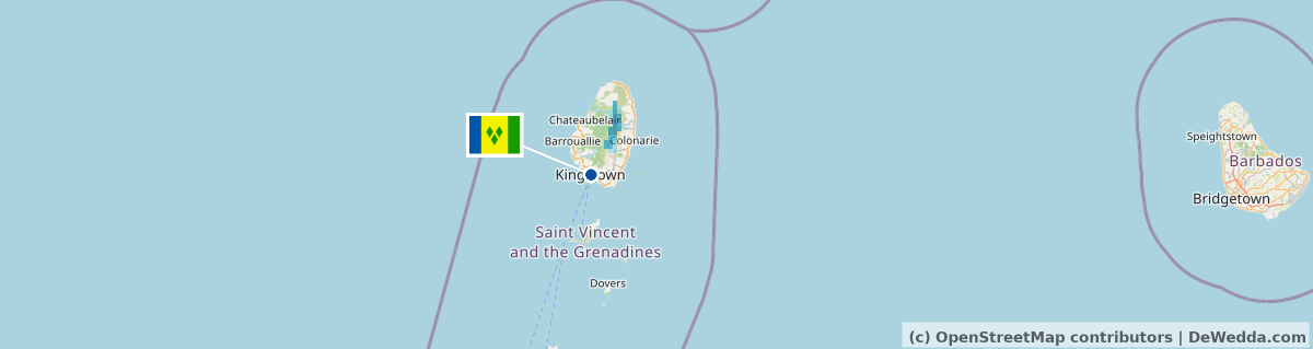 Rain radar around St Vincent right now