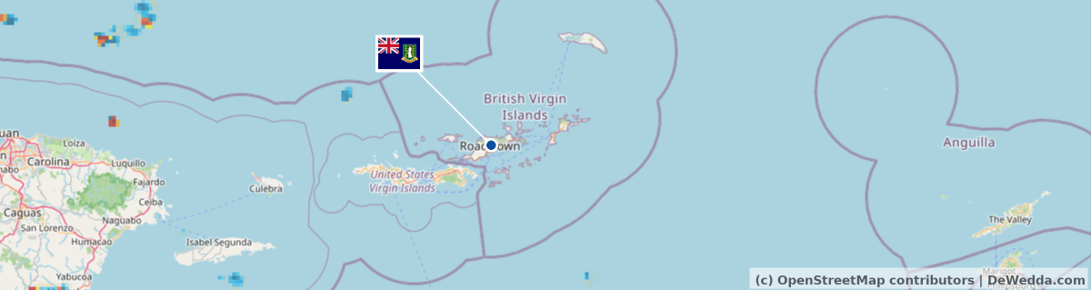 Rain radar around British Virgin Islands right now