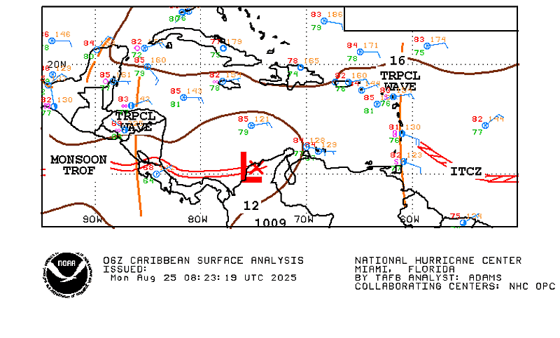 Caribbean surface analysis